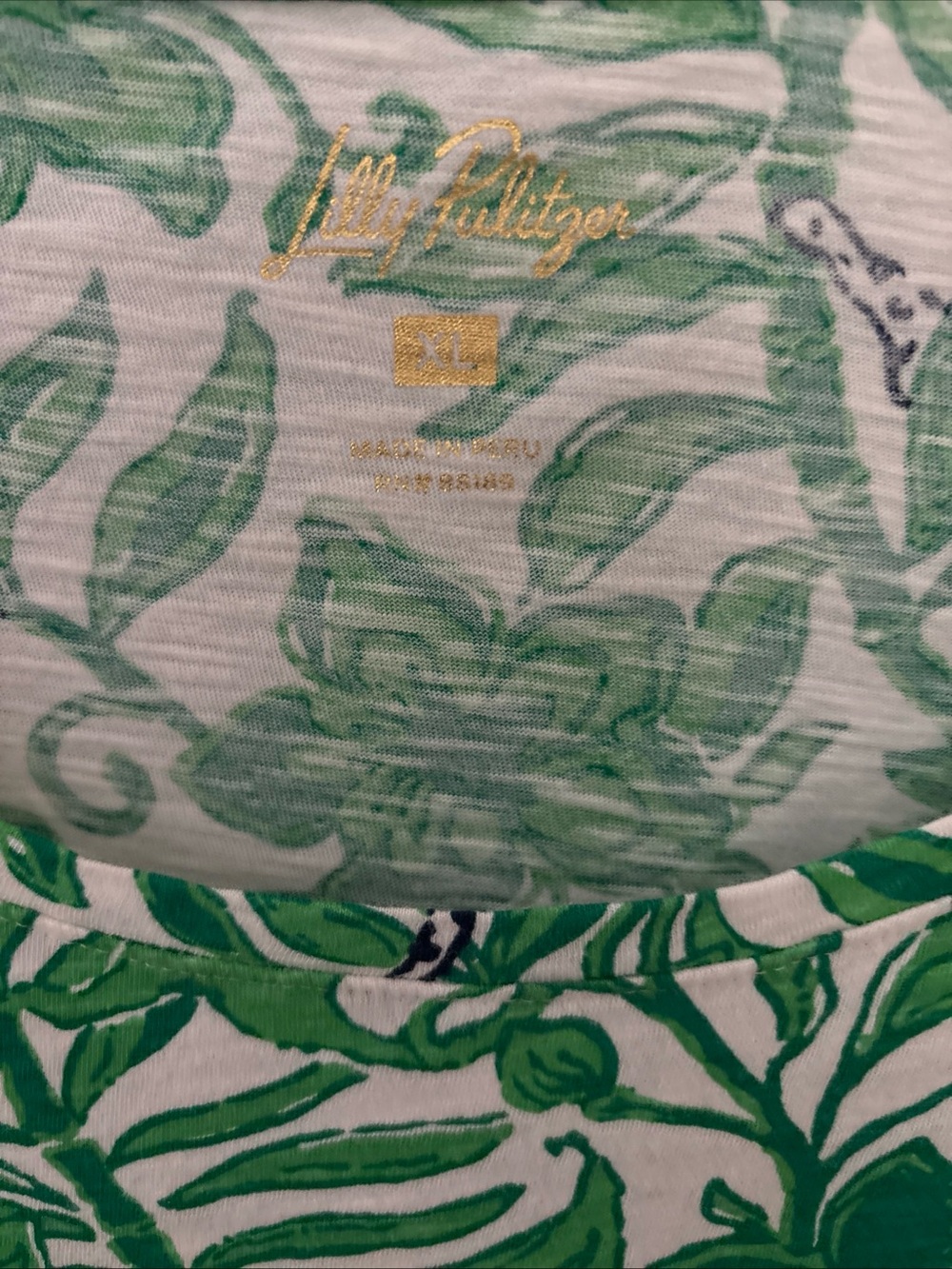 Lilly Pulitzer White Long-Sleeve Top with Green Floral Print - Picture 2 of 9